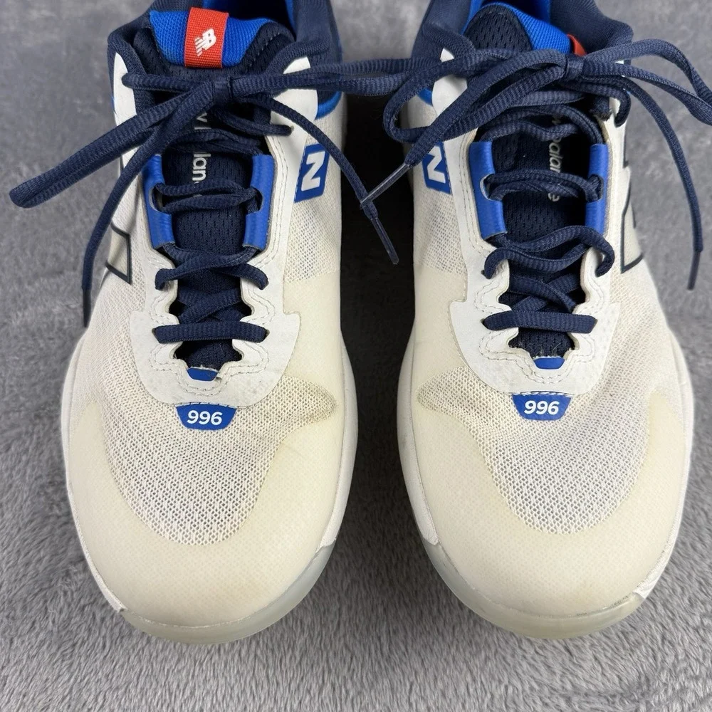 Men's New Balance 996v6 White/Blue Pickle Ball Court Shoe 10 Athletic Sports